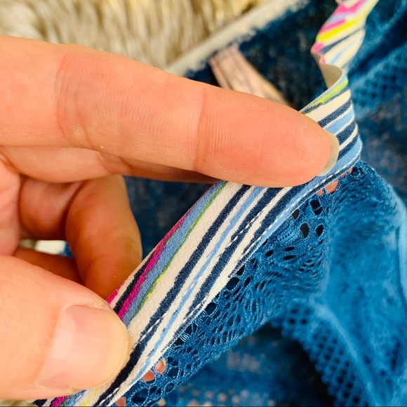 VS Crochet Pointelle Lace Cheeky Blue Panties NWT - Picture 6 of 12